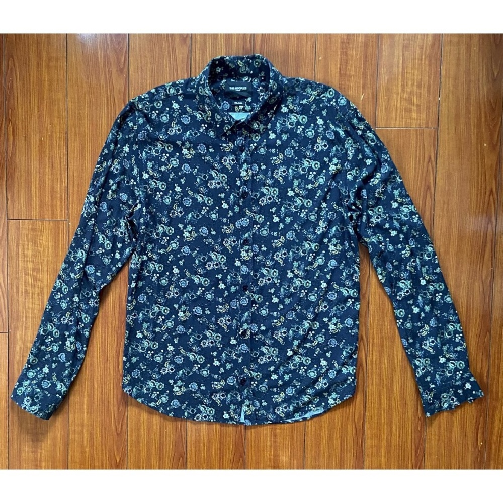 The Kooples Men’s Viscose Navy Floral Shirt